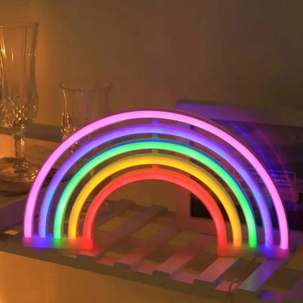 Colourful Rainbow LED Neon Light Stand Wall Bar Lamp for Home Nursery Room