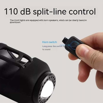 Mountain Bike Light Electronic Horn Bell USB Rechargeable Bicycle Alarm