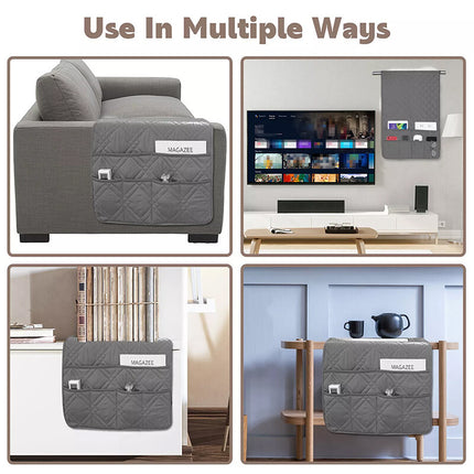 6-Pocket Sofa Armrest Remote Control Organizer Holder for Chair Couch