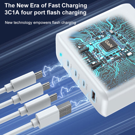 100W GaN Charger 4-Ports Super Fast USB Adapter for AU Plug