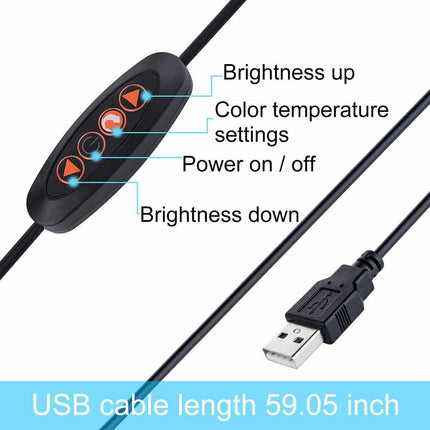 Flexible USB Clip-On Reading Lamp, LED Bedside Desk Light for Night