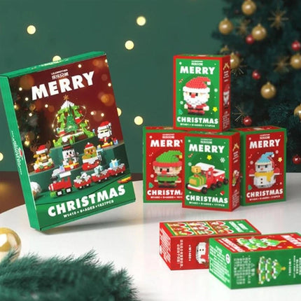 Santa Claus Design Building Blocks Set, 6Pcs Christmas Ornaments