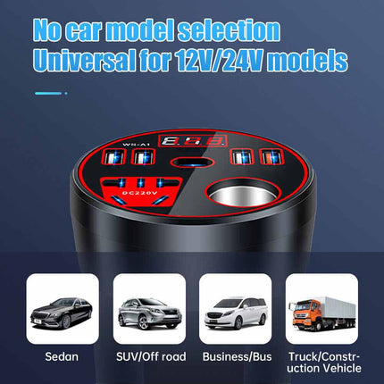 200W DC to AC Car Power Inverter 12V 24V to 220V Converter Adapter Outlets