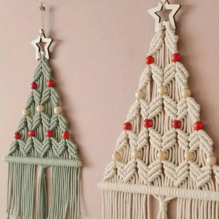 2Pcs Knitted Christmas Tree DIY Kit Wall Hanging Festive Gift Decor
