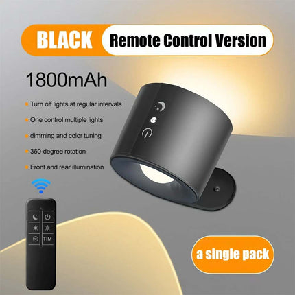 Rechargeable LED Magnetic Wall Mounted Night Lamp with Remote