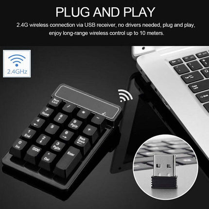 Wireless Numeric Keypad 2.4GHz, 19 Keys, Mechanical Feel Keyboard