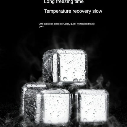Reusable Stainless Steel Ice Cubes for Whiskey, Chilling Stones with Tong