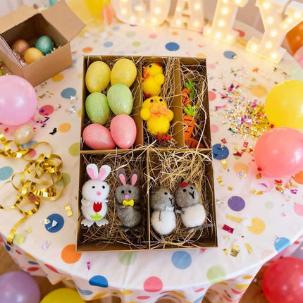 Carrot Egg Bunny Chick Easter Decoration Set, Plastic & Felt Party Items