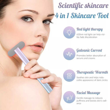 4-in-1 LED Red Light Face & Neck Massager with Skin Care Beauty Therapy