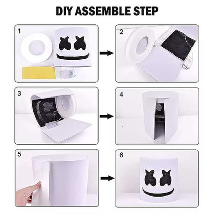 Marshmello DJ Mask Helmet Cosplay, Music Party Costume Bar Mask