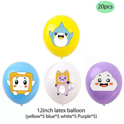 LankyBox Birthday Party Set Balloons Banner Cake Toppers Decor