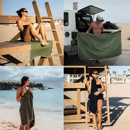 Outdoor Magnetic Coral Fleece Towel, Multifunctional Bath Towel with Magnets