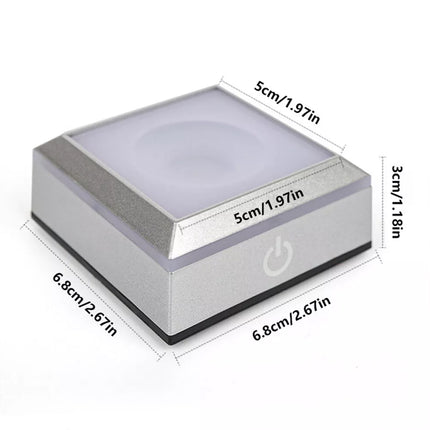 3D LED Light Base Display Stand Square Round for Crystal Art Glass