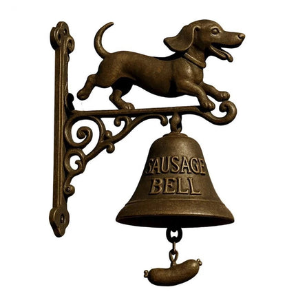 Vintage Resin Sausage Dog Doorbell Rustic Outdoor Dinner Welcome Bell