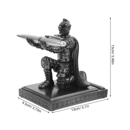 Medieval Knight Resin Pen Holder, Warrior Desk Decor for Office
