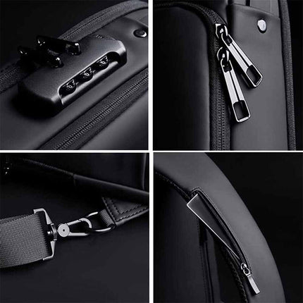 Anti-Theft Sling Crossbody Backpack with USB Port for Men