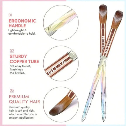 6Pcs Kolinsky Sable Nail Brush Set for Acrylic Powder, New Design