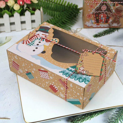 12Pcs Xmas Candy Cookie Gift Boxes Bakery Cupcake Muffin Cake Box