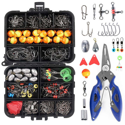 263PCS Fishing Accessories Kit with Tackle Box, Plier & Jig Hooks