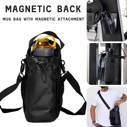 Magnetic Water Bottle Sling Bag, Crossbody for Gym Outdoor Phone & Keys
