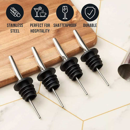10X Stainless Steel Bottle Spouts, Oil Wine Liquor Pourer Dispenser Stopper