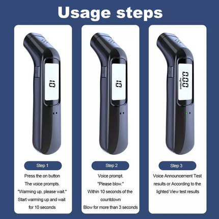 Digital Breathalyzer Alcohol Tester, Rechargeable Detector Analyzer Tool