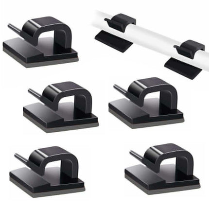 100x Adhesive Cable Clips, Self-Adhesive Wire Holder Organizer