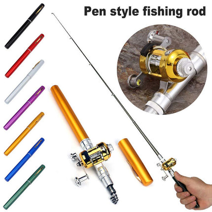 Telescopic Pen Fishing Rod Pocket Size Portable Pole and Reel Combo