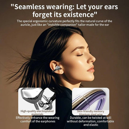 Wireless Clip On Earbuds Bluetooth 5.3 Open Ear Headphones Android iPhone