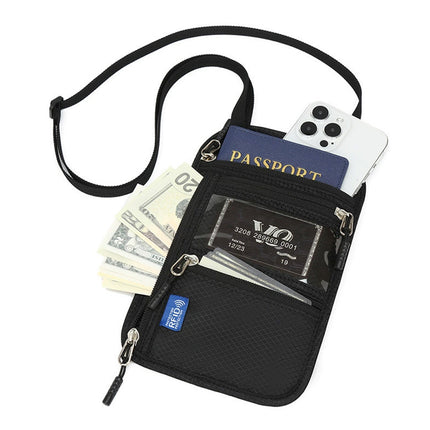 RFID Blocking Travel Body Wallet Passport Holder Neck Shoulder Bag