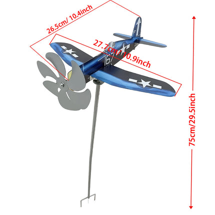Compass Weather Vane Garden Decoration with Airplane Wind Spinner Windmill