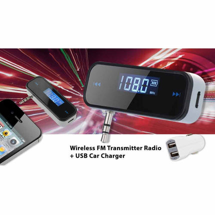 3.5mm Car FM Transmitter Wireless Handsfree MP3 Player Adapter
