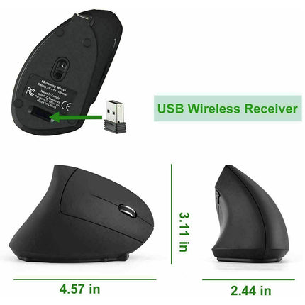 Rechargeable Vertical 1600DPI 2.4GHz Wireless Mouse Right Hand