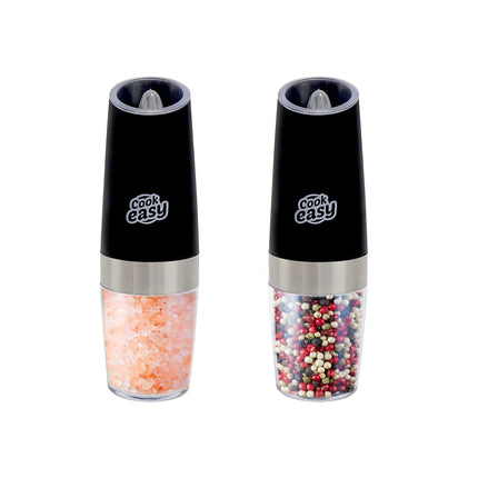2 Pcs Electric Salt & Pepper Shakers – Gravity-Activated Spice Grinders