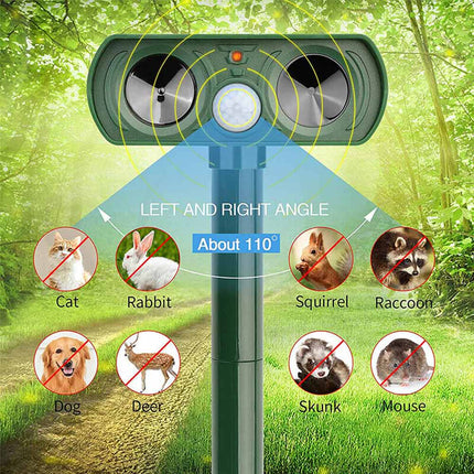 1PC Solar Ultrasonic Pest Repeller Motion Sensor Animal Bird Rat Repellent