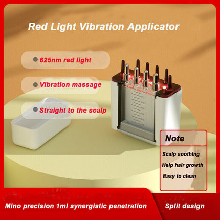 Electric Scalp Massager Red Light Vibration Hair Oil Applicator Hot Therapy
