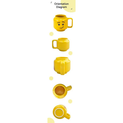 Funny Ceramic Smile Face Block Mug Cartoon Coffee Tea 250ml