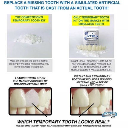 3X Instant Smile Comfort Fit Flex Teeth Top Temporary Replacement Repair