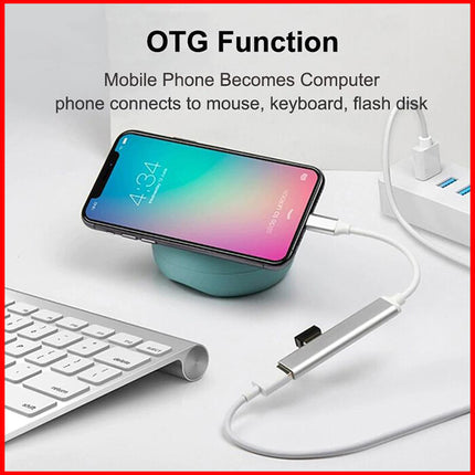 USB C to USB 3.0 OTG Hub, 4 Ports Type C Adapter Connector