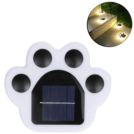 4Pcs Animal Bear Paw Solar Garden Lights, Waterproof Outdoor Yard Lamp
