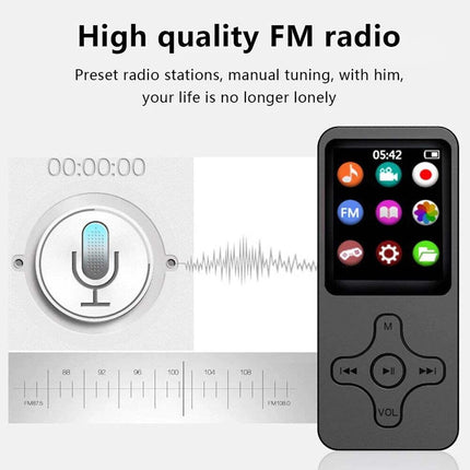 Portable 64GB MP3/MP4 Player, 1.8" Display, FM Radio, Recorder