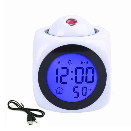 LED Display Projection Clock Temperature Projector Alarm Smart Time Digital