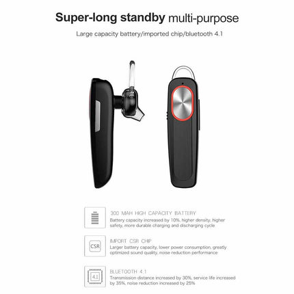 Wireless Bluetooth Hands-Free Earpiece Headset for All Smartphones
