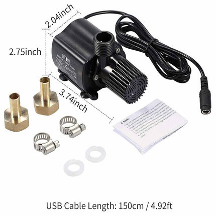 DC 12V Submersible Brushless Water Pump Aquarium Fountain Fish Pond 500L/H