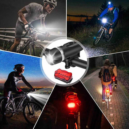 2X Bike Light Set Front Rear 5 LED Bicycle Tail Lights Waterproof