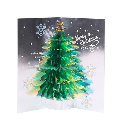 3D Tree Pop Up Christmas Card, Merry Xmas Holiday Greeting Blessing