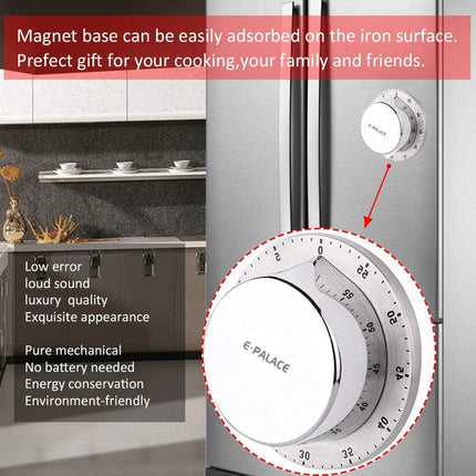 Mechanical Kitchen Timer Loud Alarm Chef Cooking Clock