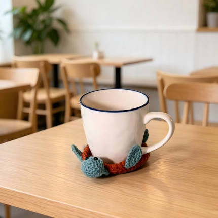 Handmade Crochet 3D Animal Coaster, Cute Knitted Mug Rug Round Drink Mat