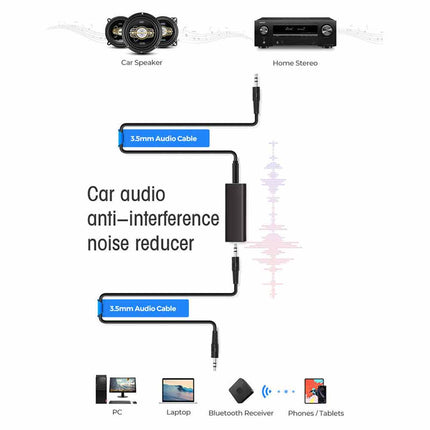 3.5mm AUX Ground Loop Noise Filter Isolator for Car Home Audio System