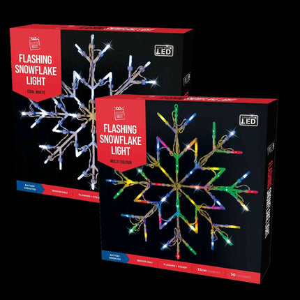 Multicoloured 35cm 50 LED Light Up Christmas Window Star USB Powered